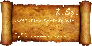 Knöpfler Szofrónia névjegykártya
